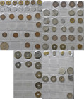 Japan: 4 Münzblätter mit Münzen aus Japan, darunter auch 1 Yen Jahr 24 (1891) in vorzüglicher Erhaltung sowie 3 kleine SHU Münzen, nicht näher bestimm...