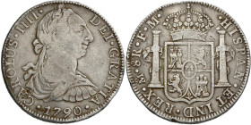 Mexiko: Karl IV. (Carolus IIII.) 1788-1808: 8 Reales 1790, mint mark Mo, F.M. 26,54 g. KM# 108. Schön - sehr schön.
 [differenzbesteuert]