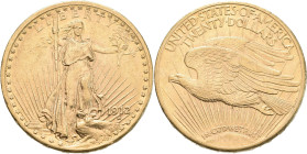 Vereinigte Staaten von Amerika: 20 Dollars 1912 (Double Eagle - Saint-Gaudens), KM# 131, Friedberg 185. 33,40 g, 900/1000 Gold. Kleine Randfehler und ...