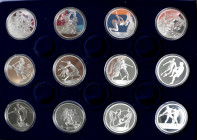 Griechenland: 12 x 10 Euro Gedenkmünzen Olympische Spiele Athen 2004. Augenscheinlich komplette Serie. Polierte Platte. Jede Münze wiegt 34g und ist a...