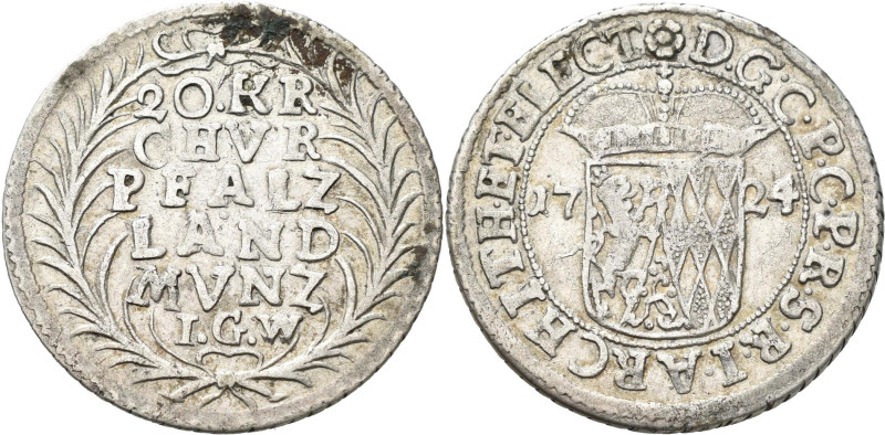 Altdeutschland und RDR bis 1800: Pfalz-Kurlinie, Karl Philipp 1716-1742: 20 Kreu...