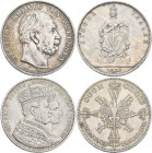 Preußen: Friedrich Wilhelm IV. 1840-1861: Taler 1859 (Vereinstaler, AKS 78). Dabei noch Wilhelm I. 1861-1888: Taler 1866 (Vereinstaler, AKS 99), Krönu...