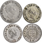 Württemberg: Wilhelm I. 1816-1864: Kleines Lot 3 Stück, dabei: 1 Kreuzer 1836 + 1837 sowie 3 Kreuzer 1825. AKS 91/108, Jaeger 45/40. Schöne Erhaltunge...