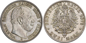 Preußen: Wilhelm I. 1861-1888: 2 Mark 1876 B, Jaeger 96. Feine Kratzer, vorzüglich.
 [differenzbesteuert]