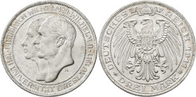 Preußen: Wilhelm II. 1888-1918: 3 Mark 1911 A, Universität Breslau, Jaeger 108. Stempelglanz.
 [differenzbesteuert]