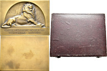 Medaillen alle Welt: Frankreich, Bronzeplakette 1935 von A. Bartholdi, 100 Jahre Sparkasse von Belfort 1835-1935, 67 x 49 mm, 96,4 g, im Originaletui,...