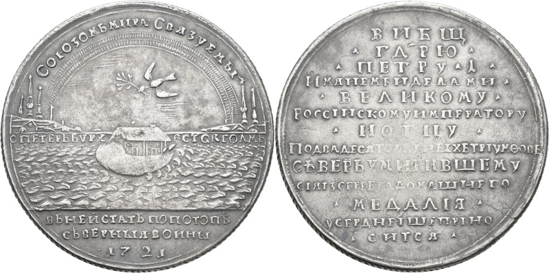 Medaillen alle Welt: Russland, Peter I. 1682-1725: Silbermedaille 1721, unsignie...