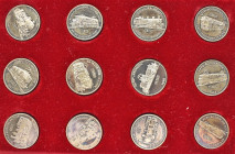 Medaillen alle Welt: Schweiz, Etui mit 12 Silbermedaillen 999/1000 mit dem Thema 75 Jahre Schweizerische Bundesbahnen 1902-1977.
 [zzgl. 7 % Importsp...