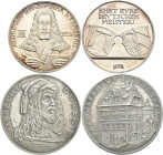 Medaillen Deutschland - Personen: Dürer, Albrecht 1471-1528: Lot 2 Stück, Silbermedaille 1928 von J. Bernhardt, auf den 400. Todestag, Randschrift: ”B...
