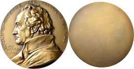 Medaillen Deutschland - Personen: Goethe, Johann Wolfgang von (*1749, +1832): Einseitige Bronzemedaille 1932 von Stiasny, auf seinen 100. Todestag. Fö...