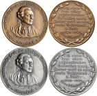 Medaillen Deutschland - Personen: Klopstock, Friedrich 1724-1803: Silber- und Bronzemedaille 1924, unsigniert, auf den 200. Geburtstag des Dichters Fr...