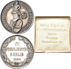 Medaillen Deutschland - Geographisch: Berlin: Silbermedaille 1904 von Lauer, Nürnberg, Verband Klemmscher Familien, auf den IV. Familientag. Behelmtes...