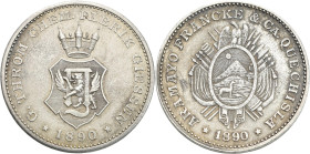 Medaillen Deutschland - Geographisch: Gießen: Medaille 1890 auf die Zusammenarbeit zwischen der bolivianischen Gesellschaft Armayo, Francke & Ca in Qu...