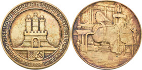Medaillen Deutschland - Geographisch: Hamburg: Bronzemedaille 1928 (G. Kühl). Hauptversammlung der Gesellschaft Deutscher Metallhütten und Bergleute. ...