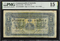 AUSTRALIA. Commonwealth of Australia, Treasury. 1 Pound, ND (1918). P-4d. PMG Choice Fine 15.
Signature combination of C.J. Cerutty and J.R. Collins....