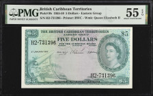 BRITISH CARIBBEAN TERRITORIES. The British Caribbean Territories Eastern Group. 5 Dollars, 1955-59. P-9b. PMG About Uncirculated 55 EPQ.
Printed by B...