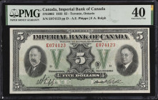 CANADA. The Imperial Bank of Canada. 5 Dollars, 1933. CH #375-20-02. PMG Extremely Fine 40.
Signature combination of A.E. Phipps and F.A. Rolph. PMG ...