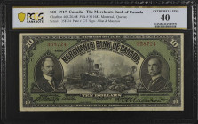 CANADA. The Merchants Bank of Canada. 10 Dollars, 1917. CH# 460-20-08. PCGS Banknote Extremely Fine 40.
P-S1168. Signature combination of Allan & Mac...