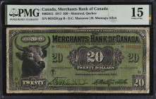 CANADA. Merchants Bank of Canada. 20 Dollars, 1917. CH #460-20-12. PMG Choice Fine 15.
Montreal, Quebec. D.C. Macarow - H.M. Allan signature combinat...