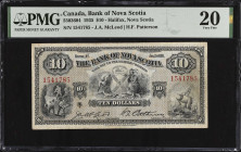 CANADA. The Bank of Nova Scotia. 10 Dollars, 1935. CH #550-36-04. PMG Very Fine 20.
Halifax, Nova Scotia. J.A. McLeod - H.F. Patterson signature comb...