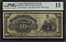 CANADA. Royal Bank of Canada. 10 Dollars, 1909. CH #630-10-04-14. PMG Choice Fine 15.
Montreal, Quebec. Printed signature of H.S. Holt. A scarce Char...