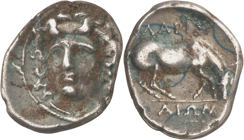 (356-320 a.C.). Tesalia. Larissa. Dracma. (S. 2120) (CNG. IV, 453). Cospel irreg...