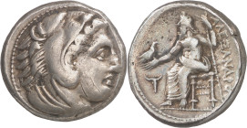 Imperio Macedonio. Alejandro III, Magno (336-323 a.C.). Anfípolis. Tetradracma. (S. 6713 var) (MJP. 93). Con estuche, incluye nota manuscrita de los "...