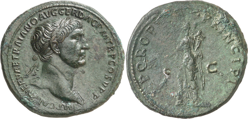(104 d.C.). Trajano. Sestercio. (Spink 3198 var) (Co. 406 var) (RIC. 503 var). I...