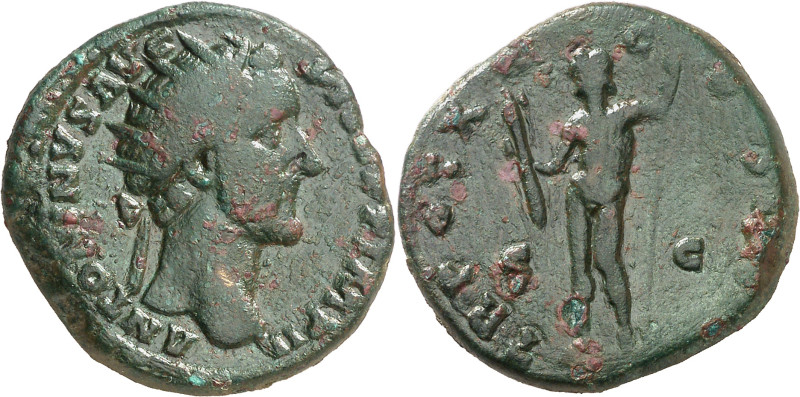 (156-157 d.C.). Antonino pío. Dupondio. (Spink 4289) (Co. 1002) (RIC. 968). 13,7...
