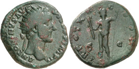 (156-157 d.C.). Antonino pío. Dupondio. (Spink 4289) (Co. 1002) (RIC. 968). 13,78 g. MBC-.