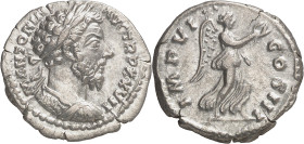 (173 d.C.). Marco Aurelio. Denario. (Spink 4904) (S. 262a) (RIC. 274 var). 3,33 g. MBC+.