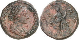 (164-166 d.C.). Lucilla. Sestercio. (Spink 5506) (Co. 72) (RIC. 1763). 32,77 g. MBC.