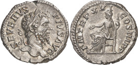 (208 d.C.). Septimio Severo. Denario. (Spink 6344) (S. 514) (RIC. 218). 3,24 g. EBC-.