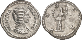 (213 d.C.). Julia Domna. Denario. (Spink 7108) (S. 230) (RIC. 390, de Caracalla). 3,46 g. MBC+.