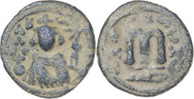 Califato Omeya de Damasco. Tipo árabe-bizantino. (AH 14-50, aprox). Emesa. Felus. (S.Album 3524) (Mitch. W. of I. 9 a 14). 3,97 g. BC+/MBC-.