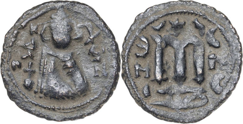 Califato Omeya de Damasco. Tipo árabe-bizantino. (AH 14-50, aprox). Emesa. Felus...