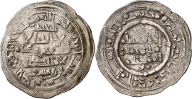 Califato. AH 403. Hixem II (2º reinado). Al Andalus. Dirhem. (V. 705) (Fro. 8). Ex Áureo 20/04/2005, nº 2395. Rara. 3,15 g. MBC+.