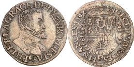 1593. Felipe II. Amberes. Jetón. (D. 3330 var). Raro. 4,74 g. MBC-.