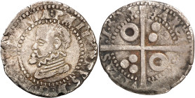 1596. Felipe II. Barcelona. 1/2 croat. (AC. 111) (Cru.C.G. 4247g). Escasa. 1,62 g. MBC-.