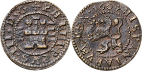 1604. Felipe III. Segovia. 4 maravedís. (AC. 259). Buen ejemplar. Ex Colección de Cobres, Áureo 22/10/2003, nº 546. 2,59 g. MBC+.