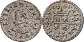 1661. Felipe IV. MD (Madrid). Y. 8 maravedís. (AC. 358). 1,96 g. MBC+.