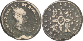 1837. Isabel II. Pamplona. 8 maravedís. (AC. 120). Fundida. 19,09 g. MBC-.