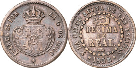 1852. Isabel II. Segovia. Décima de real. (AC. 144). 3,53 g. MBC.
