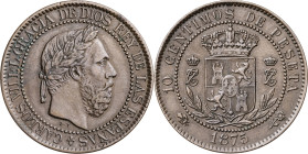 1875. Carlos VII, Pretendiente. Oñate. 10 céntimos. (AC. 5). 9,87 g. MBC.
