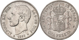1882*1882. Alfonso XII. MSM. 1 peseta. (AC. 20). 4,95 g. MBC.