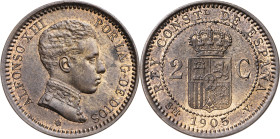 1905*05. Alfonso XIII. SMV. 2 céntimos. (AC. 11). 2 g. EBC+.