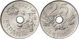 1927. Alfonso XIII. 25 céntimos. (AC. 26). Bella. 6,78 g. EBC+.