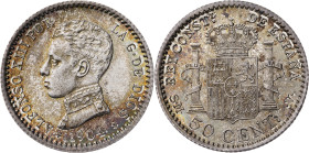 1904*04. Alfonso XIII. SMV. 50 céntimos. (AC. 46). Bella. 2,51 g. EBC+.