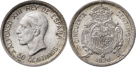 1926. Alfonso XIII. PCS. 50 céntimos. (AC. 50). 2,48 g. S/C-.