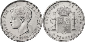 1898*1898. Alfonso XIII. SGV. 5 pesetas. (AC. 109). Rayitas. 24,80 g. MBC+.